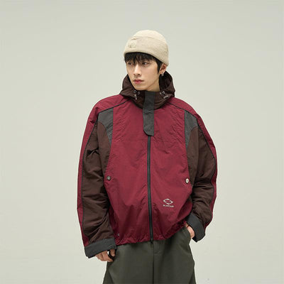 77Flight Minimal Logo Drawstring Windbreaker Jacket Korean Street Fashion Jacket By 77Flight Shop Online at OH Vault