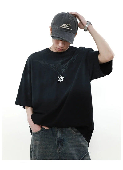 Two-Tone Logo Printed T-Shirt Korean Street Fashion T-Shirt By Mr Nearly Shop Online at OH Vault