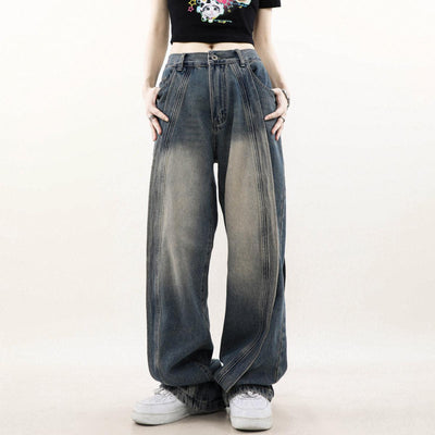 Mr Nearly Acid Washed Irregular Style Jeans Korean Street Fashion Jeans By Mr Nearly Shop Online at OH Vault