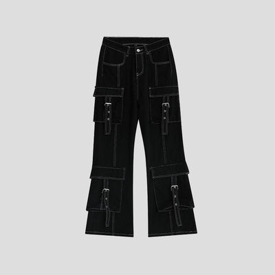 Outline Stitch Cargo Jeans Korean Street Fashion Jeans By INS Korea Shop Online at OH Vault