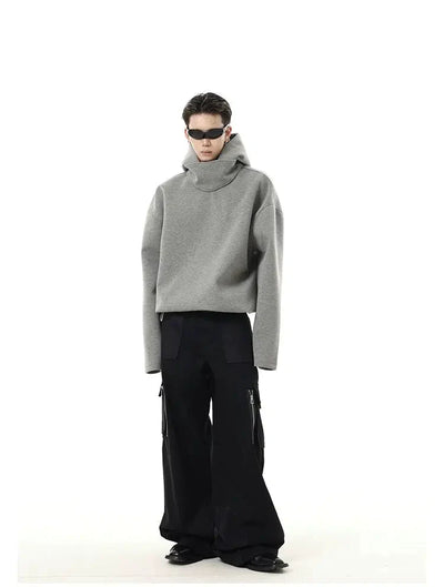 Boxy Oversized Casual Hoodie Korean Street Fashion Hoodie By Dark Fog Shop Online at OH Vault