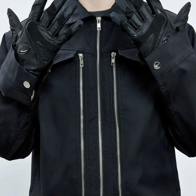Multi-Zipper Flap Pocket Jacket Korean Street Fashion Jacket By CATSSTAC Shop Online at OH Vault