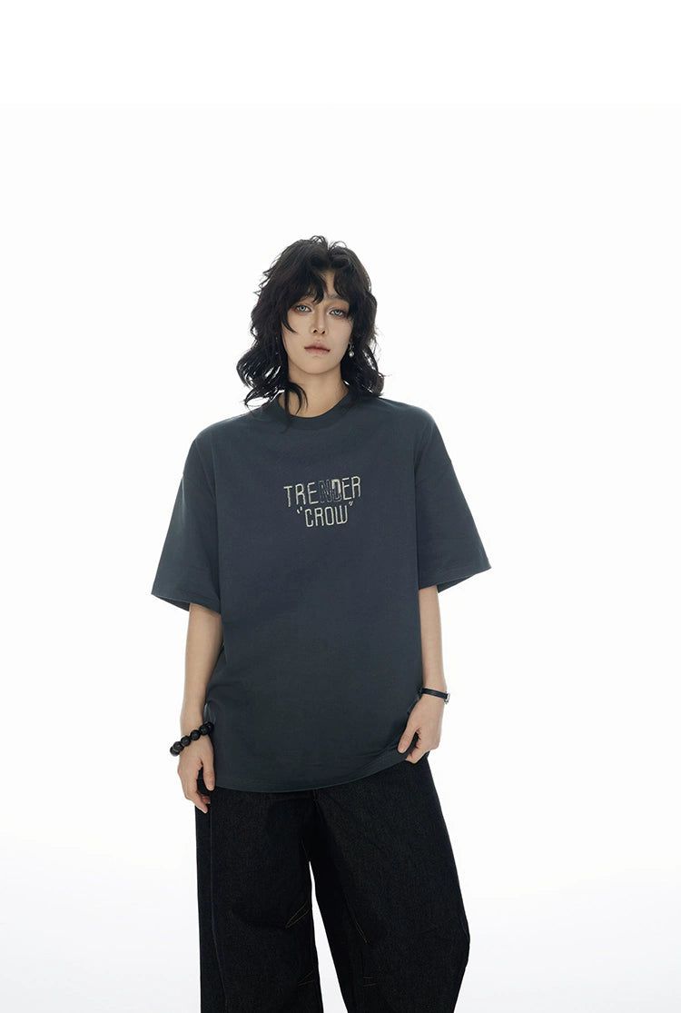 Text Print T-Shirt Korean Street Fashion T-Shirt By Cro World Shop Online at OH Vault