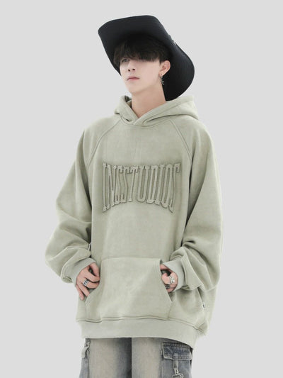 Embossed Logo Casual Hoodie Korean Street Fashion Hoodie By INS Korea Shop Online at OH Vault