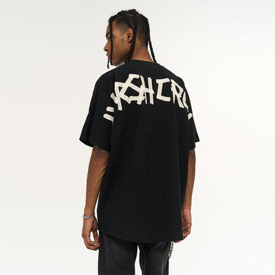 Tape Two-Sided Text Logo T-Shirt Korean Street Fashion T-Shirt By Harsh and Cruel Shop Online at OH Vault