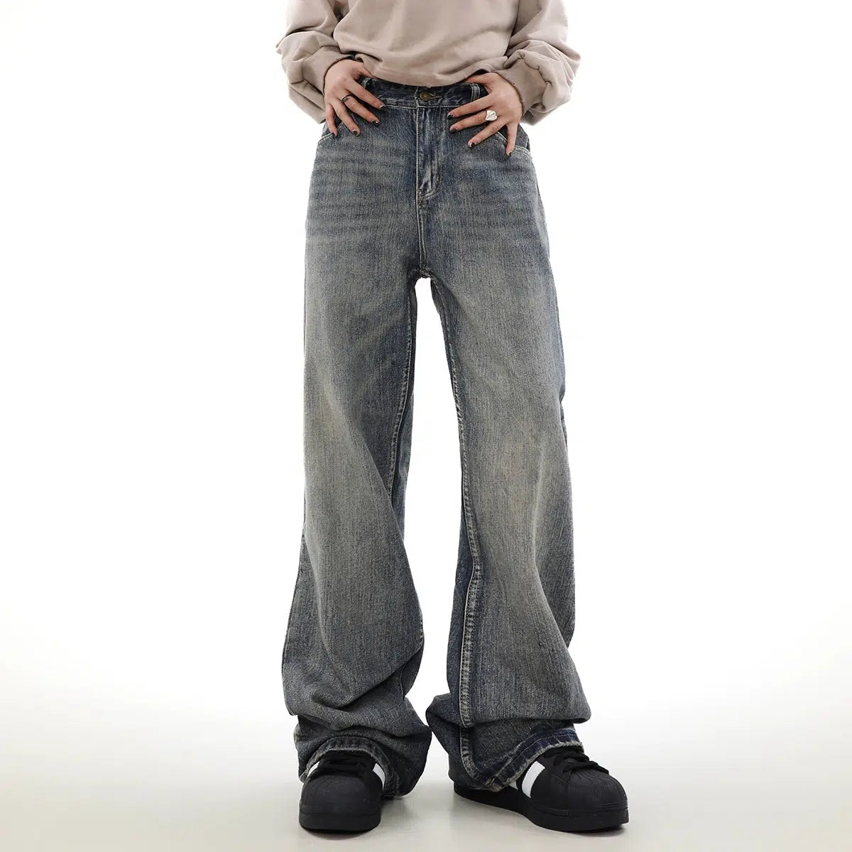 Classic Washed Vintage Jeans Korean Street Fashion Jeans By Mr Nearly Shop Online at OH Vault