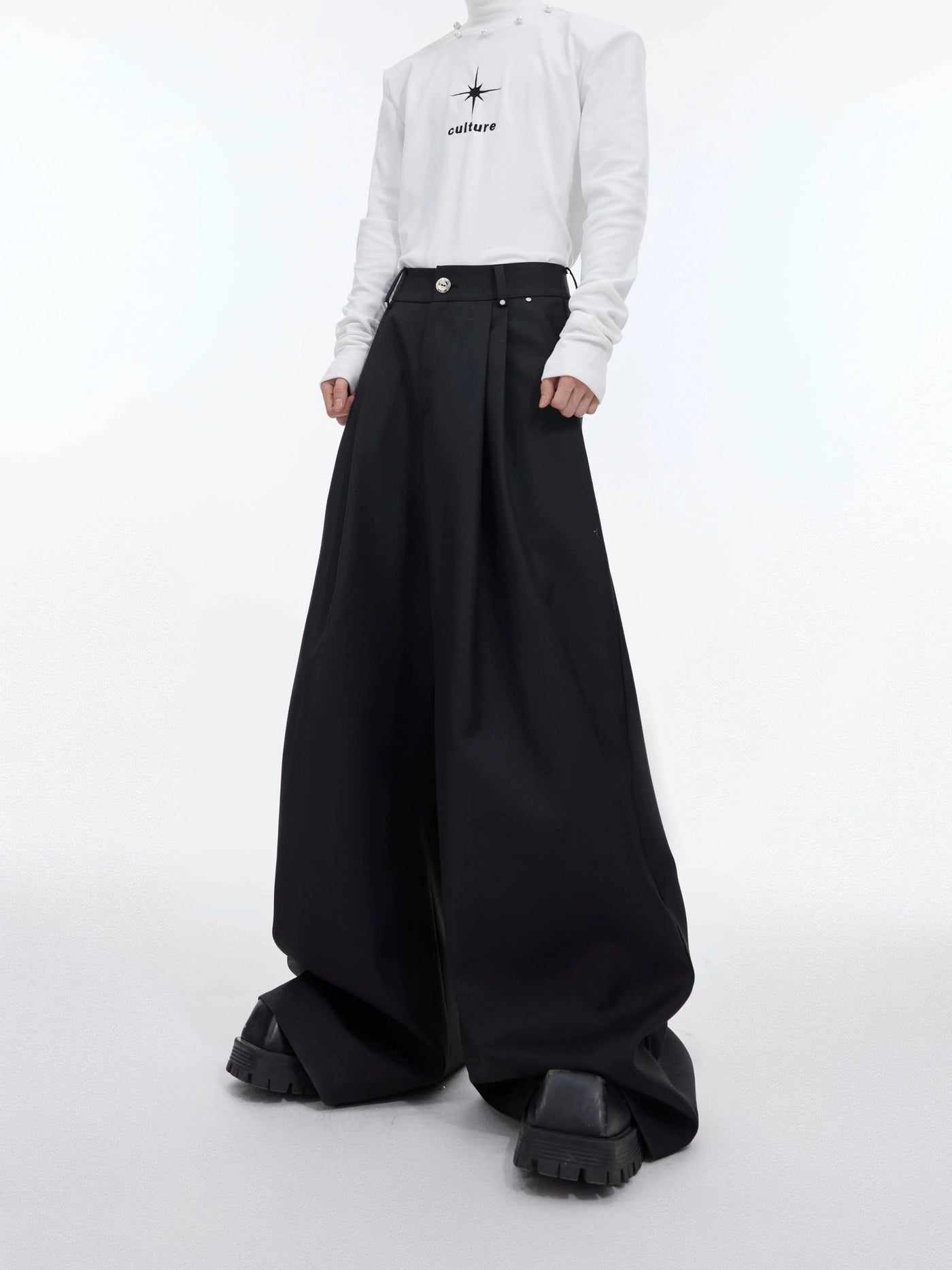 Loose Leg Drapey Pants Korean Street Fashion Pants By Argue Culture Shop Online at OH Vault