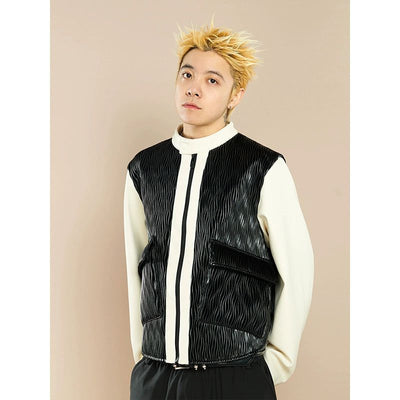 Wavy Lines Spliced Jacket Korean Street Fashion Jacket By Yad Crew Shop Online at OH Vault