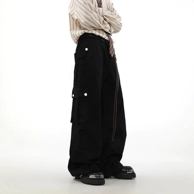 Casual String Detail Loose Cargo Pants Korean Street Fashion Pants By Mr Nearly Shop Online at OH Vault