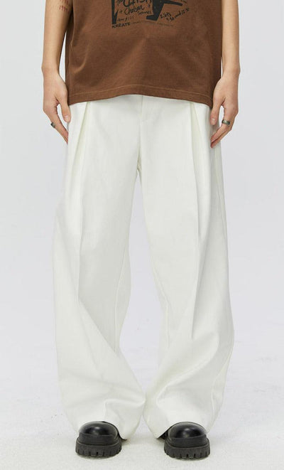 Solid Color Pleated Trousers Korean Street Fashion Pants By Kreate Shop Online at OH Vault