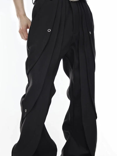 Consecutive Folds Wide Leg Pants Korean Street Fashion Pants By Argue Culture Shop Online at OH Vault