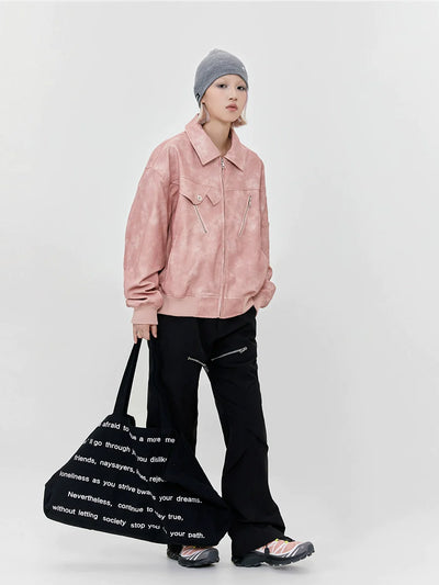 Washed Zip Pocket Jacket Korean Street Fashion Jacket By Made Extreme Shop Online at OH Vault
