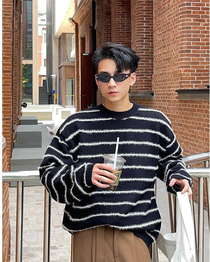 Classic Stripes Sweater Korean Street Fashion Sweater By Poikilotherm Shop Online at OH Vault