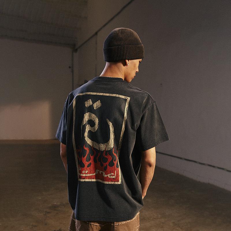 Vintage Cracked Graphic T-Shirt Korean Street Fashion T-Shirt By Remedy Shop Online at OH Vault