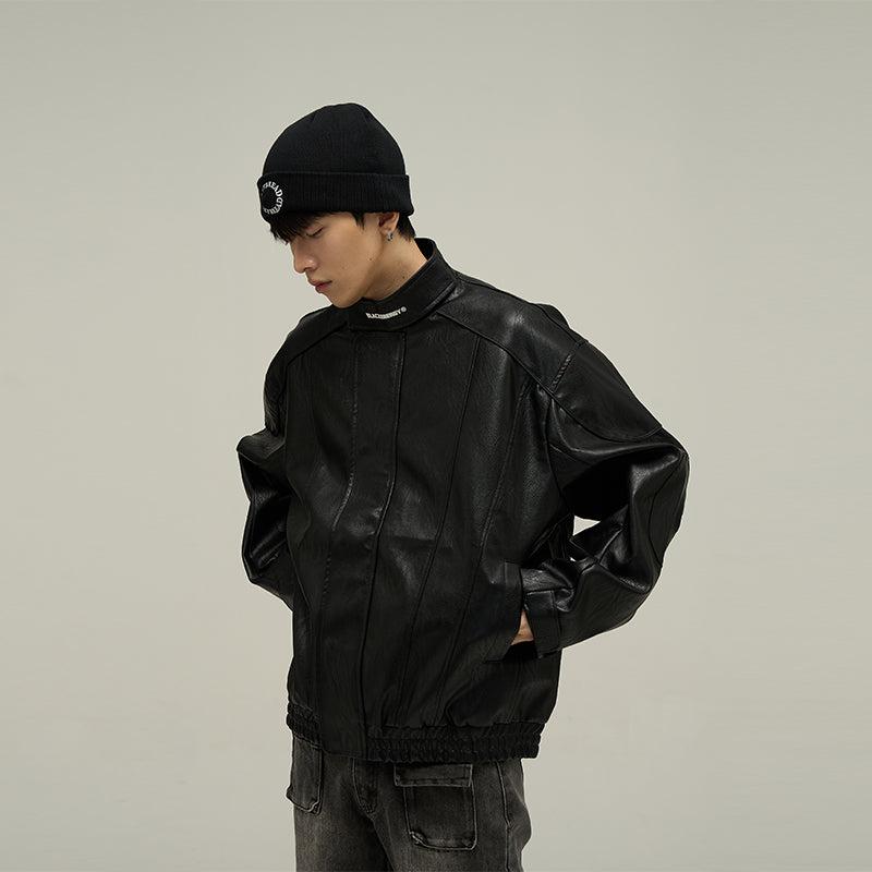 77Flight Motocross Style Faux Leather Jacket Korean Street Fashion Jacket By 77Flight Shop Online at OH Vault