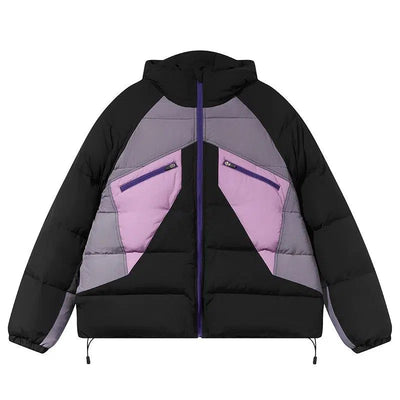 Contrast Zipped Puffer Jacket Korean Street Fashion Jacket By 7440 37 1 Shop Online at OH Vault