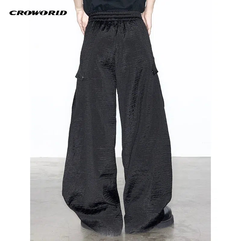 Textured Gartered Baggy Pants Korean Street Fashion Pants By Cro World Shop Online at OH Vault
