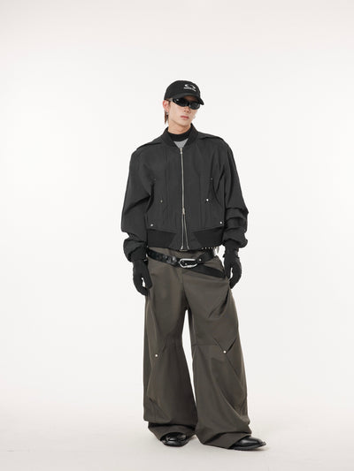 Dark Fog Vertical Pleats Textured Metal Buttons Jacket Korean Street Fashion Jacket By Dark Fog Shop Online at OH Vault