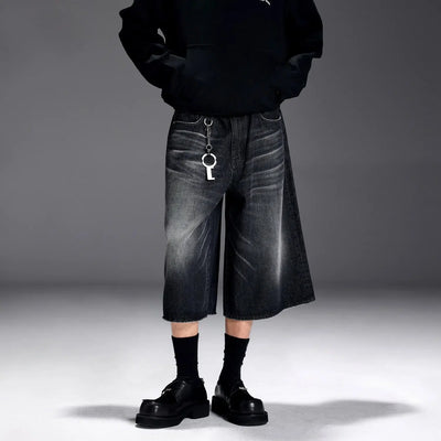 Wide Leg Denim Long Shorts Korean Street Fashion Shorts By Terra Incognita Shop Online at OH Vault
