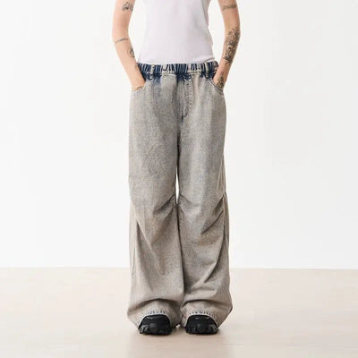 Gartered Washed and Faded Jeans Korean Street Fashion Jeans By Moditec Shop Online at OH Vault