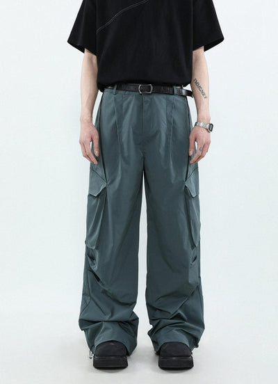 Mr Nearly Solid Wide Leg Cargo Pants Korean Street Fashion Pants By Mr Nearly Shop Online at OH Vault