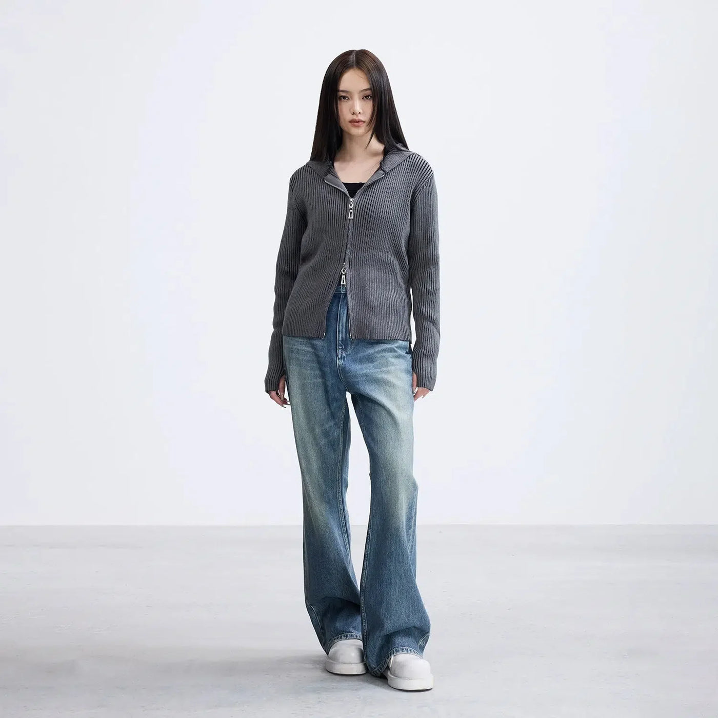 Faded Regular Bootcut Jeans Korean Street Fashion Jeans By Terra Incognita Shop Online at OH Vault