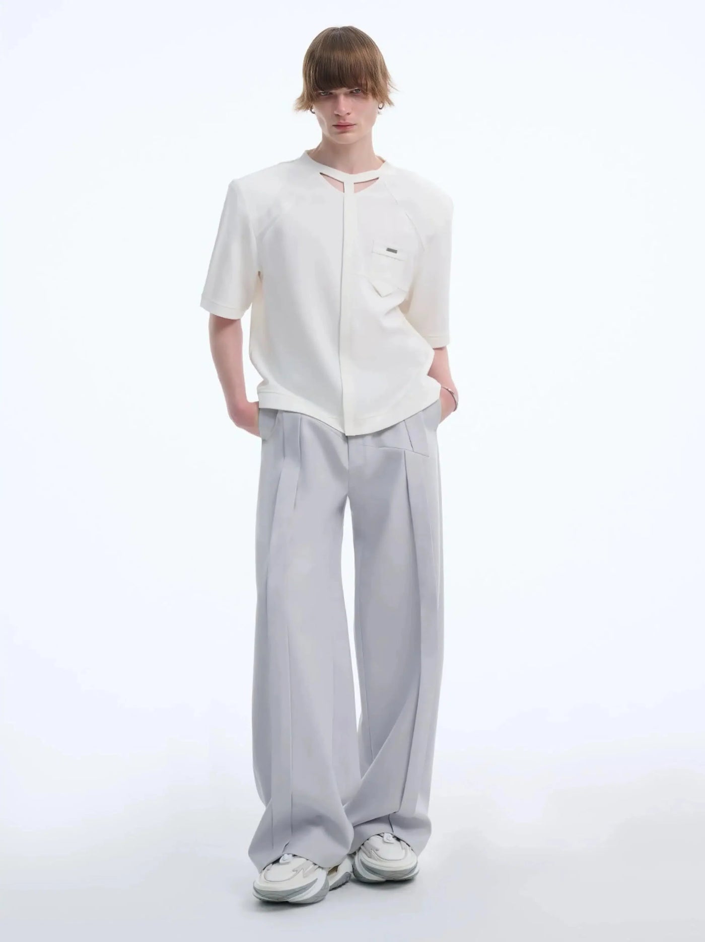 TIWILLTANG Structured Modern Layer T-Shirt Korean Street Fashion T-Shirt By TIWILLTANG Shop Online at OH Vault