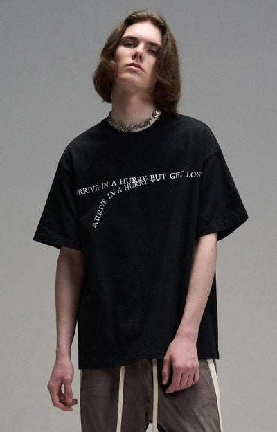 Withered Letters T-Shirt Korean Street Fashion T-Shirt By Lost CTRL Shop Online at OH Vault