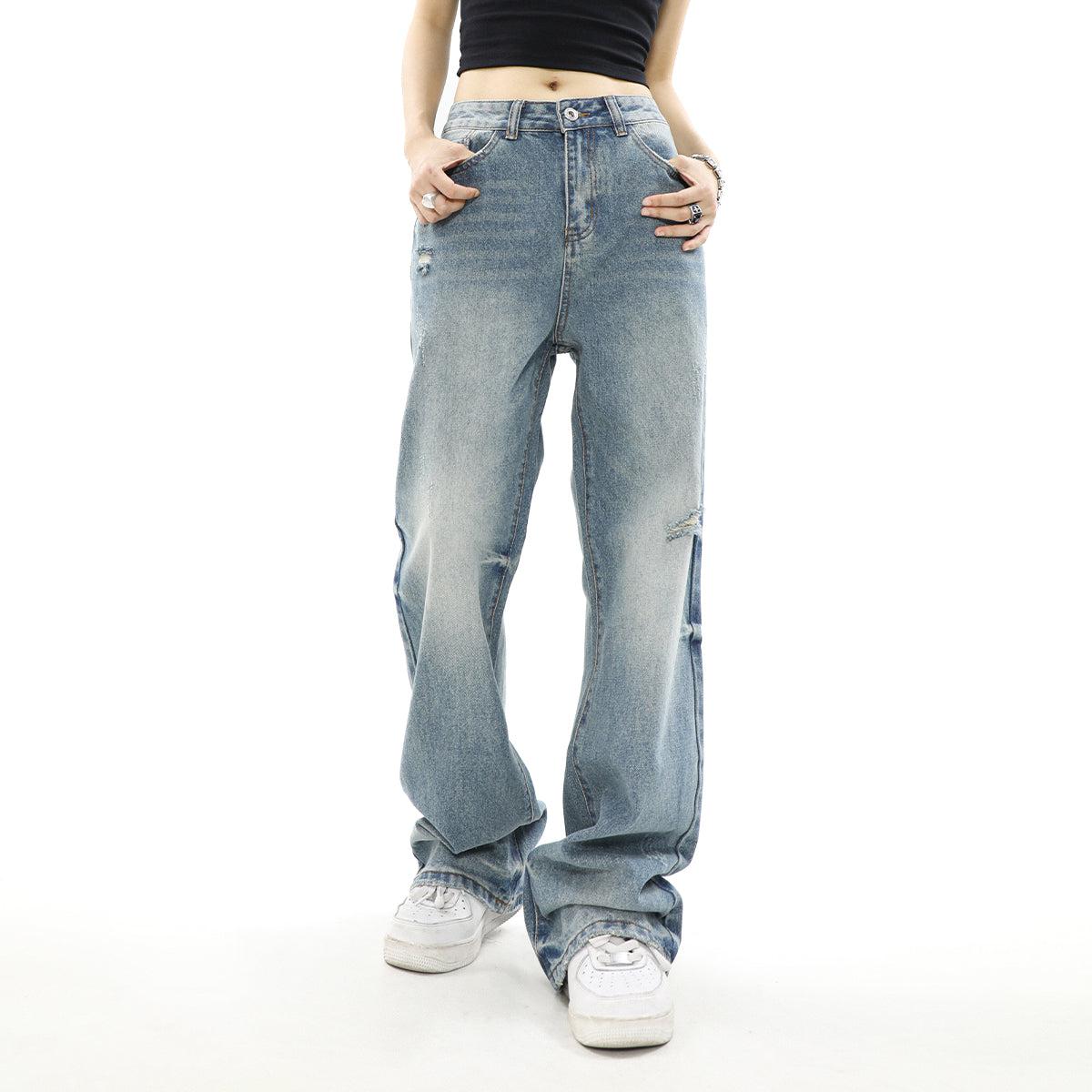 Washed Distressed Style Loose Jeans Korean Street Fashion Jeans By Mr Nearly Shop Online at OH Vault