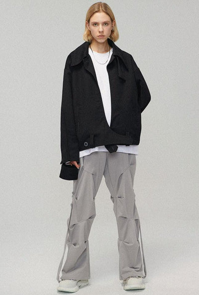 Side Strap Pleated Pants Korean Street Fashion Pants By Lost CTRL Shop Online at OH Vault