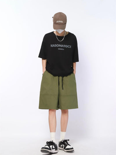 Made Extreme Pocket Trim Embroidery Shorts Korean Street Fashion Shorts By Made Extreme Shop Online at OH Vault