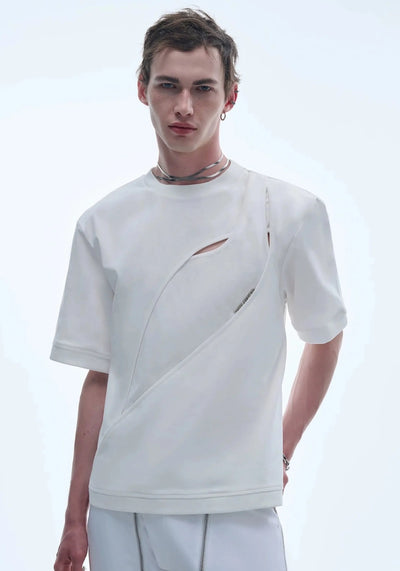 Abstract Line Cut T-Shirt Korean Street Fashion T-Shirt By TIWILLTANG Shop Online at OH Vault