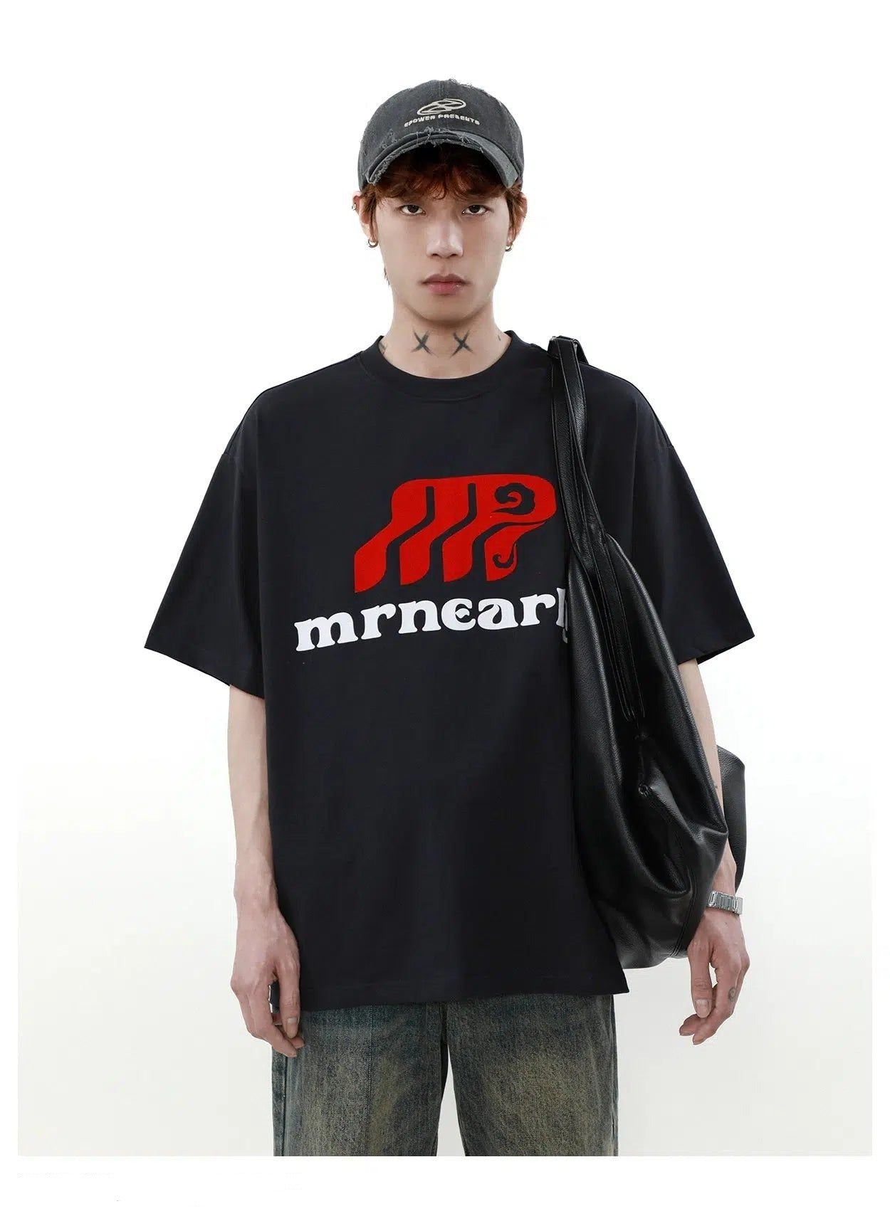 Basic Logo Print T-Shirt Korean Street Fashion T-Shirt By Mr Nearly Shop Online at OH Vault