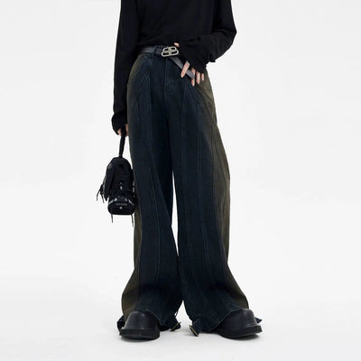 Gradient Wash Wide Bootcut Jeans Korean Street Fashion Jeans By Slim Black Shop Online at OH Vault