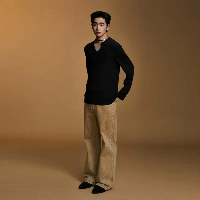Classic Relaxed Fit Sweater Korean Street Fashion Sweater By Opicloth Shop Online at OH Vault