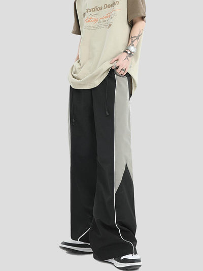 INS Korea Color Block Wide Cut Pants Korean Street Fashion Pants By INS Korea Shop Online at OH Vault