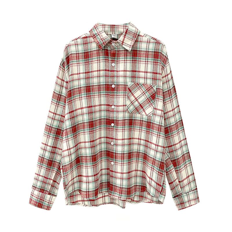 One Pocket Checked Shirt Korean Street Fashion Shirt By Mr Nearly Shop Online at OH Vault