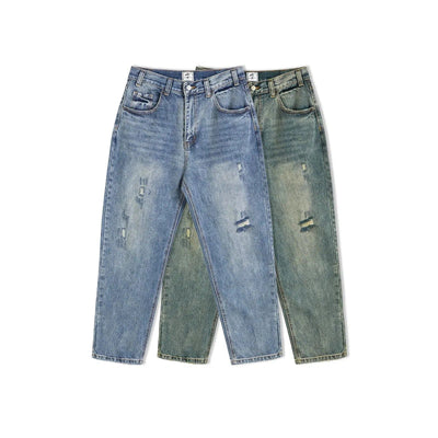 Distressed Washed Vintage Jeans Korean Street Fashion Jeans By IDLT Shop Online at OH Vault