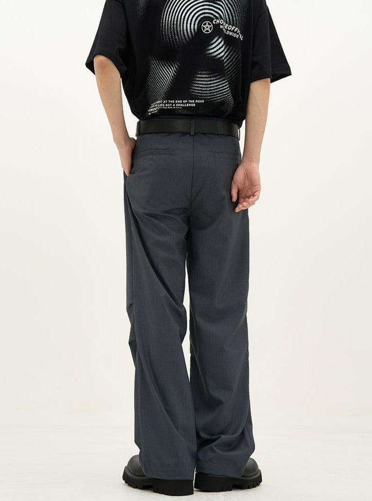 77Flight Loose Pleated Straight Trousers Korean Street Fashion Pants By 77Flight Shop Online at OH Vault
