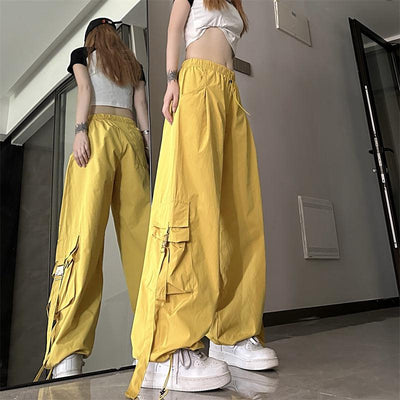 Made Extreme Drawstring Strap Detail Cargo Pants Korean Street Fashion Pants By Made Extreme Shop Online at OH Vault