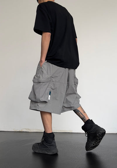 Strap Buckle Belt Cargo Shorts Korean Street Fashion Shorts By MEBXX Shop Online at OH Vault