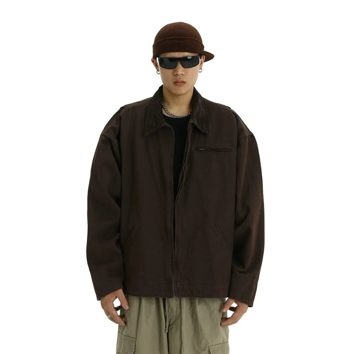 Heavy Corduroy Lapel Jacket Korean Street Fashion Jacket By MEBXX Shop Online at OH Vault