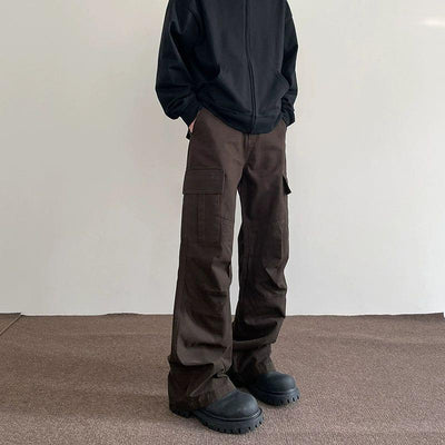Utility Pleated Straight Cargo Pants Korean Street Fashion Pants By A PUEE Shop Online at OH Vault