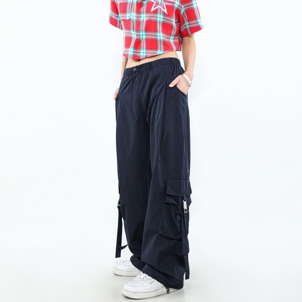 Mr Nearly Buckle Strap Pocket Cargo Pants Korean Street Fashion Pants By Mr Nearly Shop Online at OH Vault