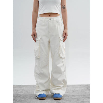 Made Extreme Drawstring Hem High Waist Cargo Pants Korean Street Fashion Pants By Made Extreme Shop Online at OH Vault
