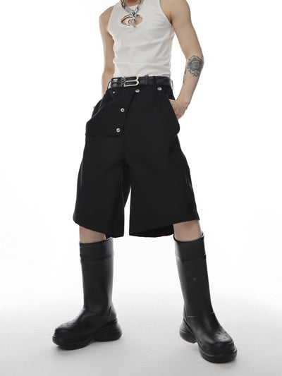Argue Culture Deconstructed Button Splicing Shorts Korean Street Fashion Shorts By Argue Culture Shop Online at OH Vault