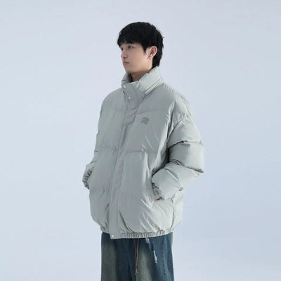 Solid Color Buttoned Puffer Jacket Korean Street Fashion Jacket By Mentmate Shop Online at OH Vault