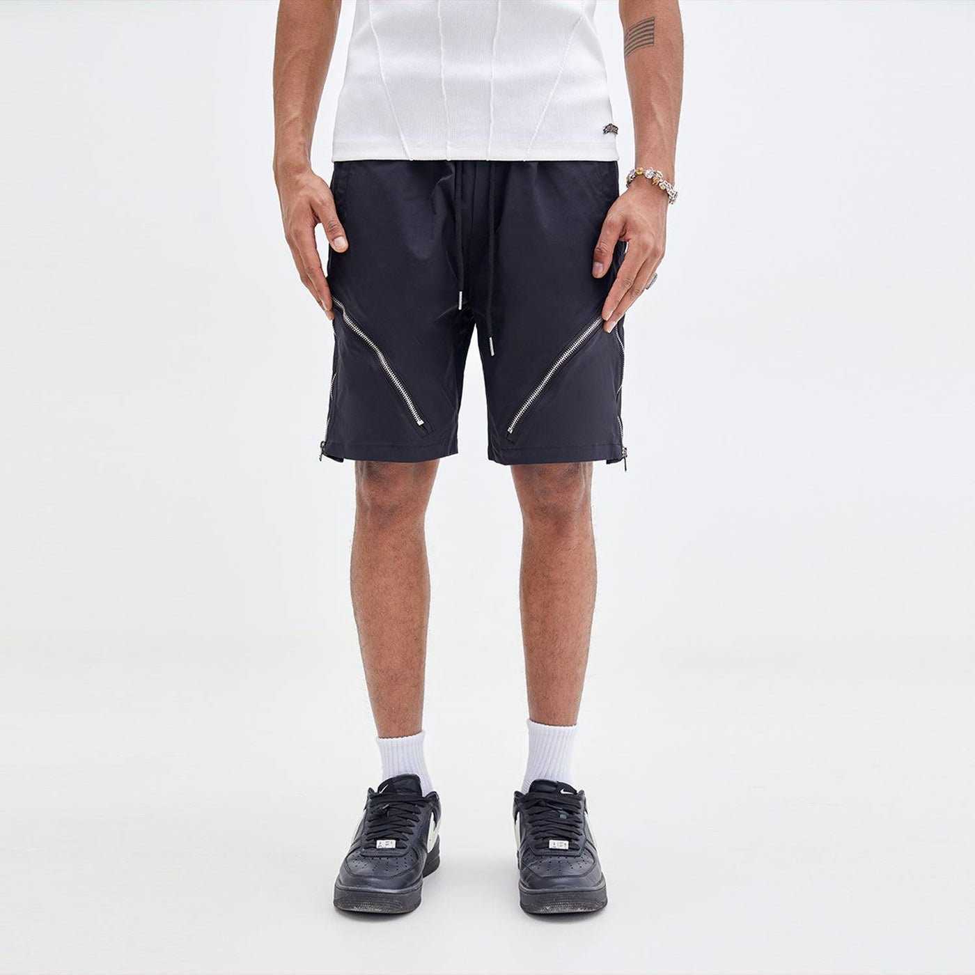 Made Extreme Drawstring Zip Pocket Shorts Korean Street Fashion Shorts By Made Extreme Shop Online at OH Vault