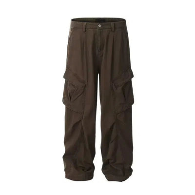 Washed Pleats Pocket Cargo Pants Korean Street Fashion Pants By A PUEE Shop Online at OH Vault