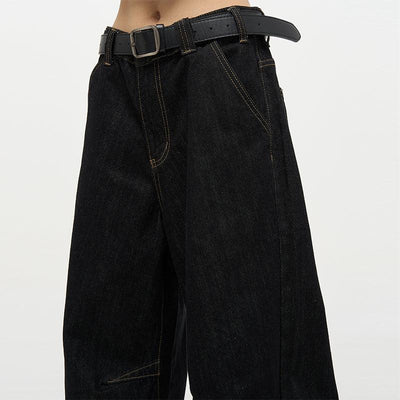 Stitched Detail Flare Leg Jeans Korean Street Fashion Jeans By 77Flight Shop Online at OH Vault